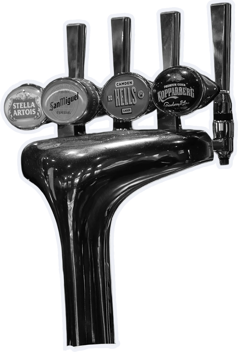 Beer taps at the GOALS bar