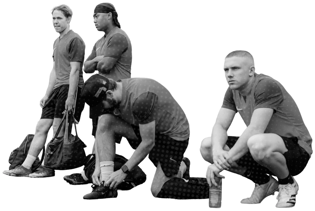 A five-a-side team getting ready to play